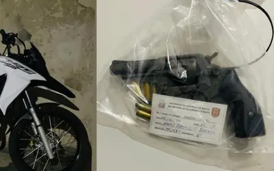 PM recupera motocicleta roubada e apreende arma no interior baiano